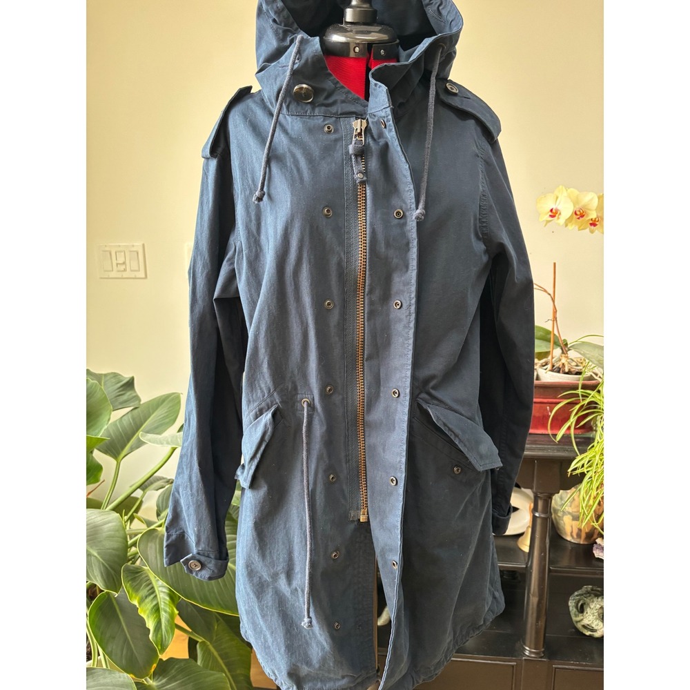 Aritzia XS Community Military Edition Autonomy Canvas Fishtail Parka Navy coat
